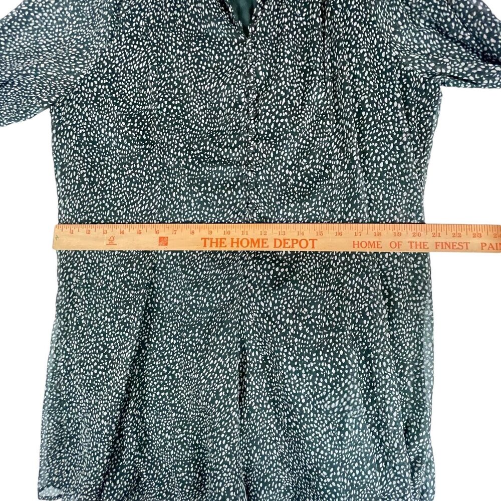 Joie Green Animal Print Short Dress Balloon Sleeve Womens SIZE XL Tunic Ditsy - Picture 5 of 13